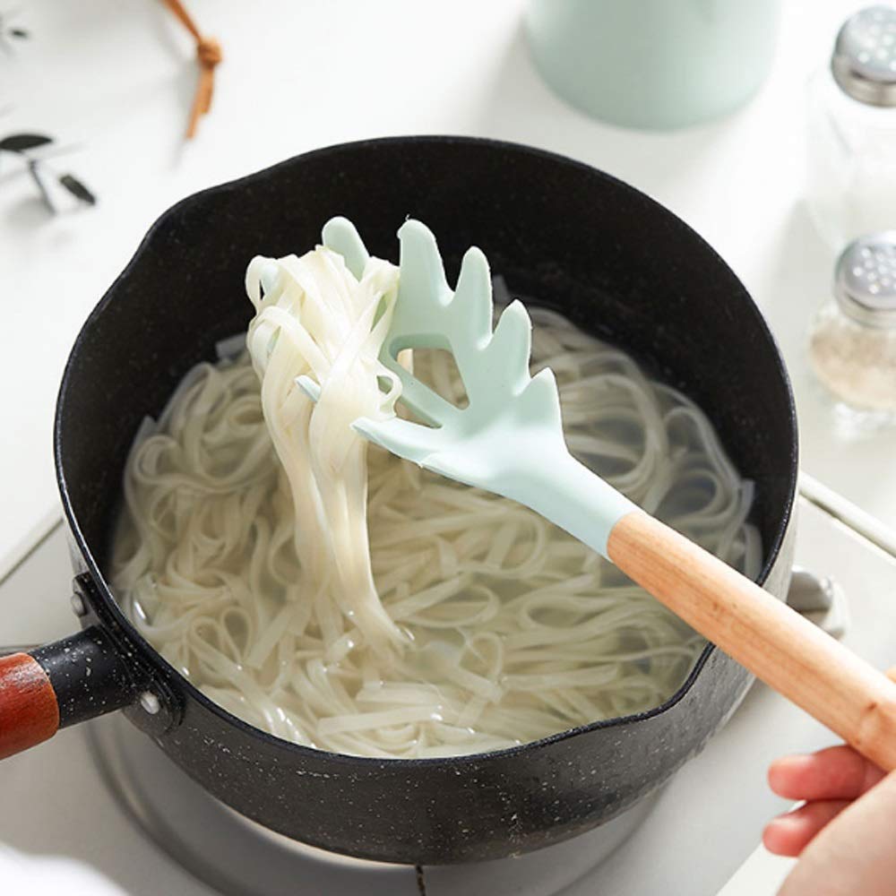 Küchengeschirr-Set aus Silikon mit Holzgriff, Pfannenwender, Pfannenwender, antihaftbeschichtet, spezieller Suppenlöffel for den Haushalt, Suppennudelsieb
