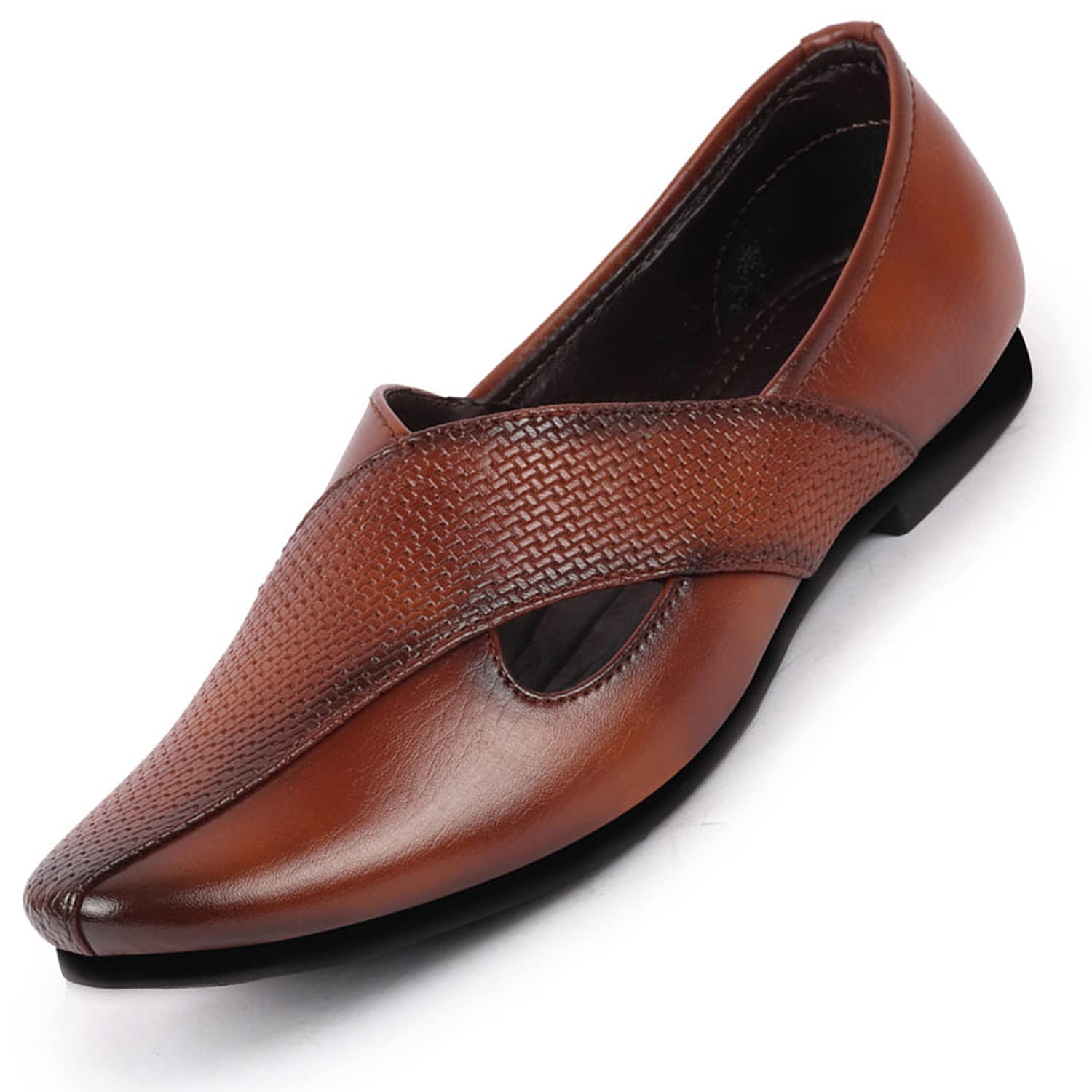 FAUSTO FST FOSME-2041 TAN-45 Mens Tan Embossed Ethnic Party Slip On Juttis and Mojaris (11 UK) (B0BZ52H185) Amazon Price History, Amazon Price Tracker