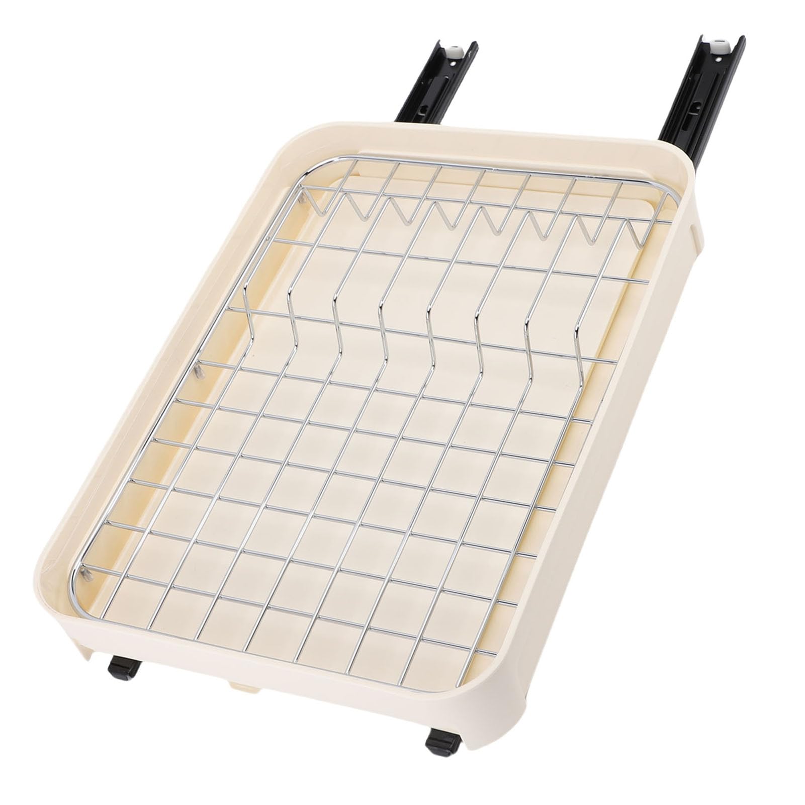 Tissting Panier Coulissant Placard Inox Coulisses Cuisine Vaisselle 42,5 x 30,5 cm