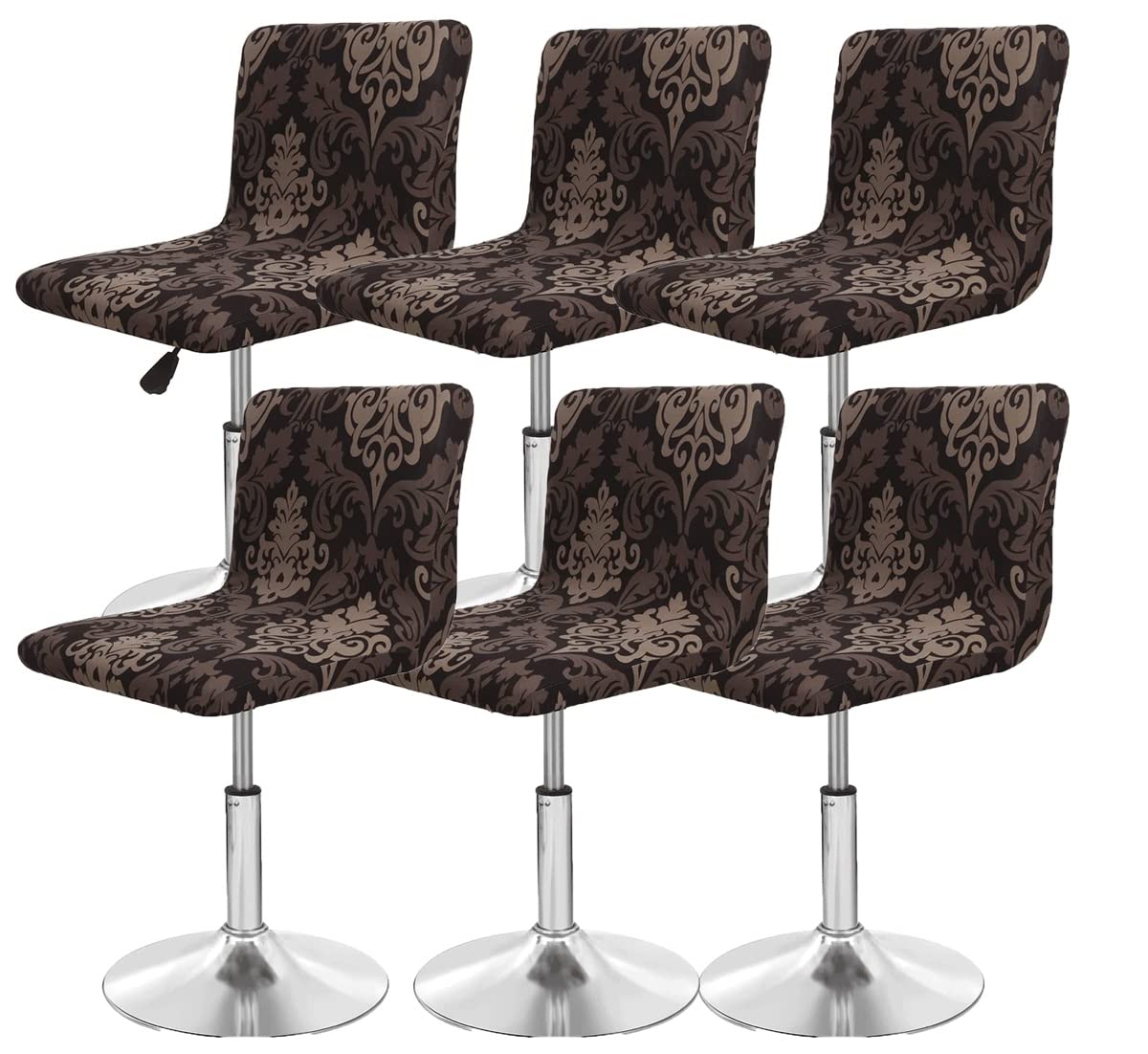 SDNAM Velvet Bar Stool Covers Barstool Chair Slipcovers Covers 2/4 Pack Stretch Slipcover Pattern for Short Swivel Dining Chair-Counter Height Side Chairs (Color : #31, Size : 6PCS)