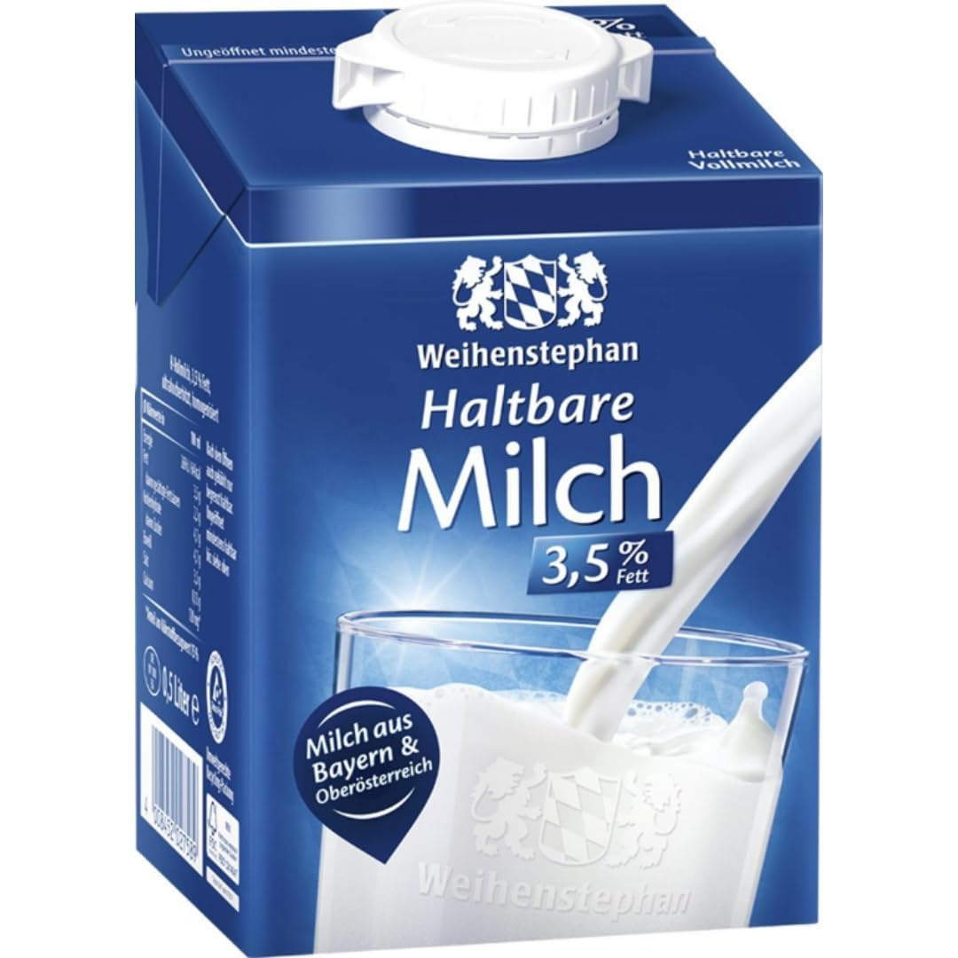 Weihenstephaner Milch fettarme H-Milch 3,5% Fett, je 0,5 Liter, 24 Stück