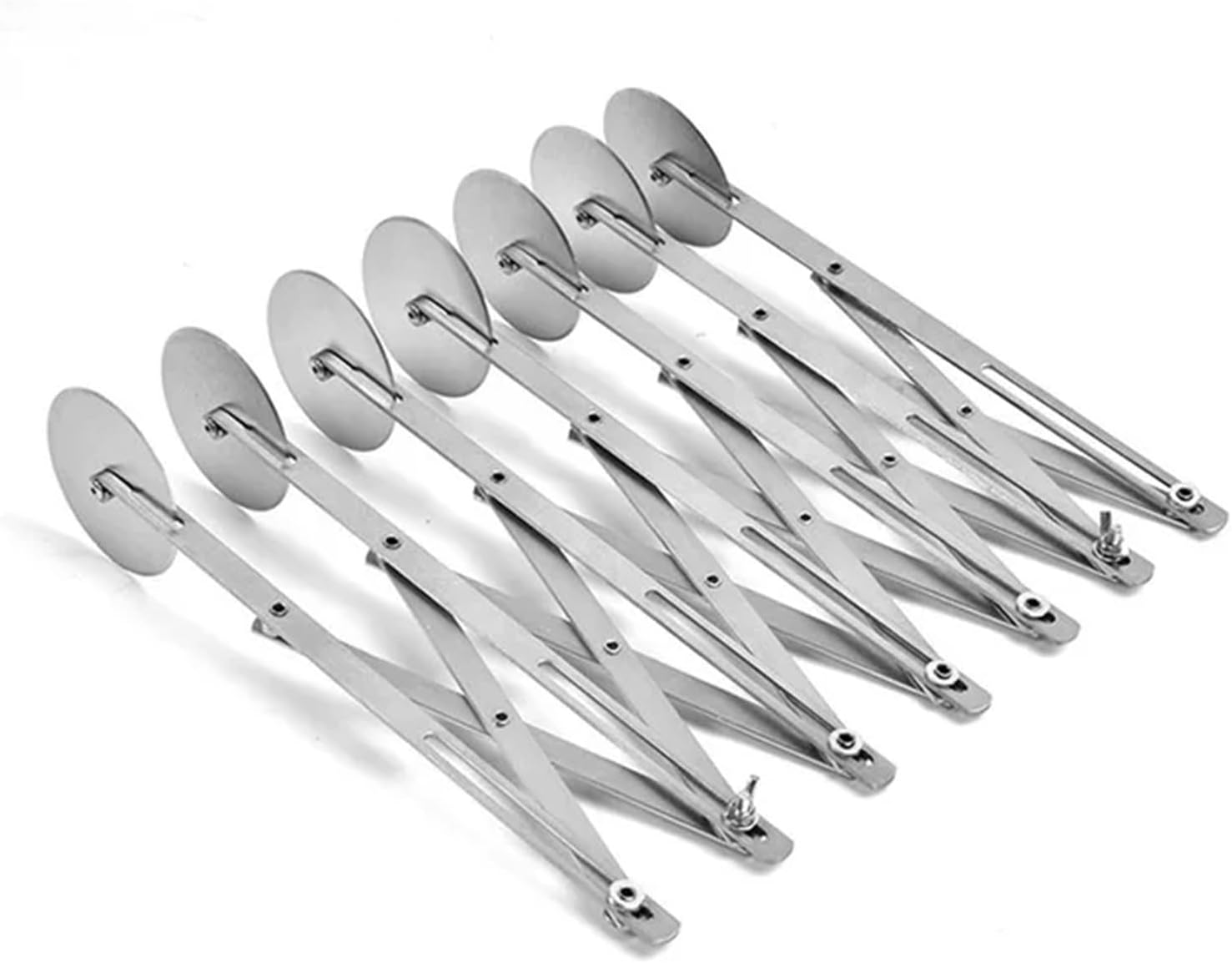 1/3/5/7 Wheels Cutter Dough Divider Side Pasta Knife Stainless Steel Roller Blade Adjustable Pizza Pastry Peeler Kitchen Tool(7 wheel)