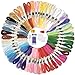 Fils à Broderie Kit 73 Pièces,Kit de Broderie,pour Broderie Point de Croix Tricotage Bracelets Brésiliens Fil a Coudre des Outils Accessoires(50 Couleurs)