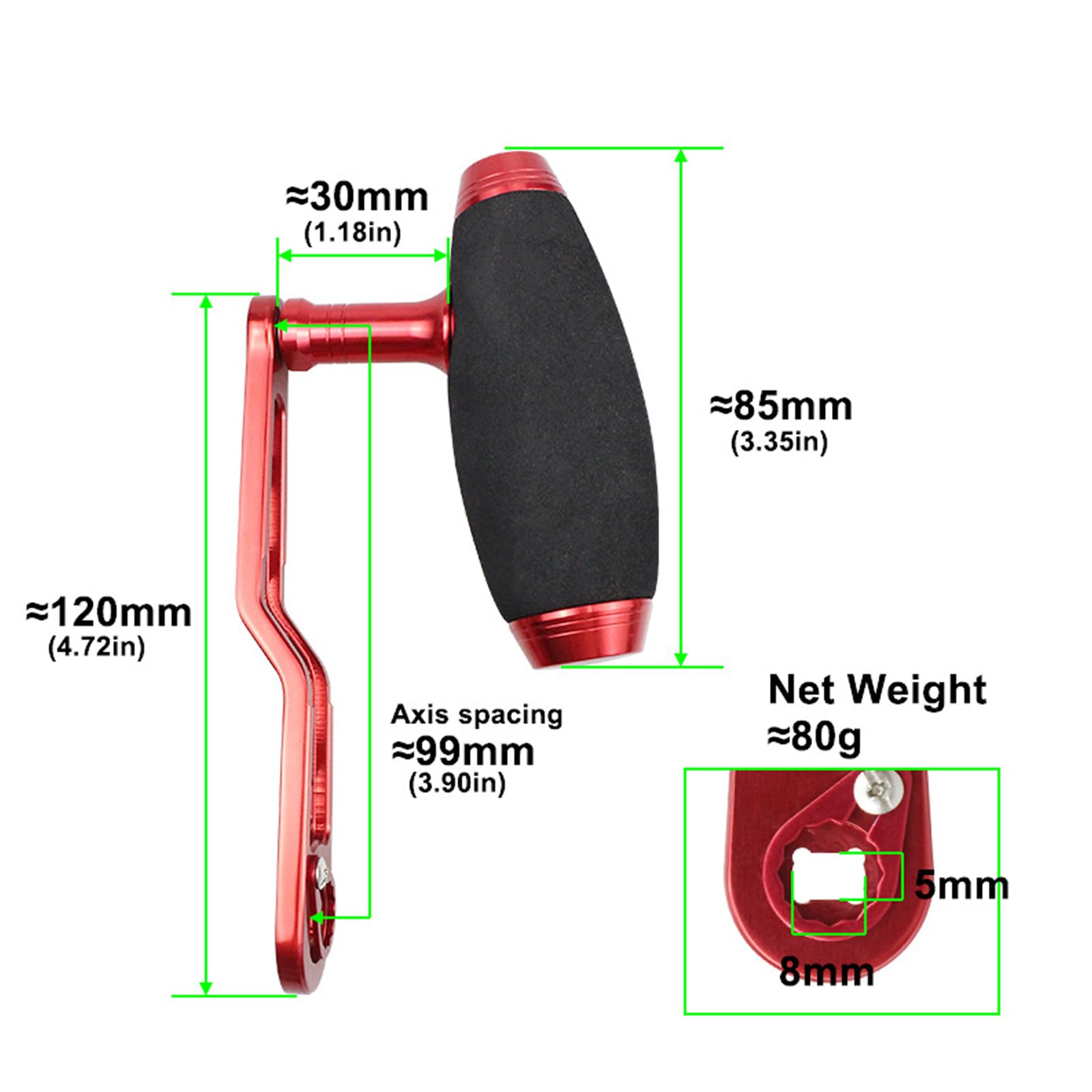 Mulinelli da baitcasting in Lega Alluminio Maniglia elettrica Mulinelli da Pesca Singoli Maniglia Accessorio da Pesca sostitutivo Ruota da traina Facile da Usare