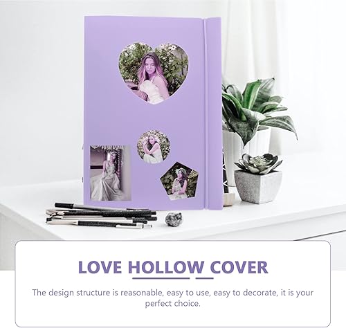 Miniatura 6 de EXCEART Bookshelf Photo Albums Plastic Cover Photo Album 20 Sheets A5 Three-inch Four-Frame Inner Pages Book Picture Album