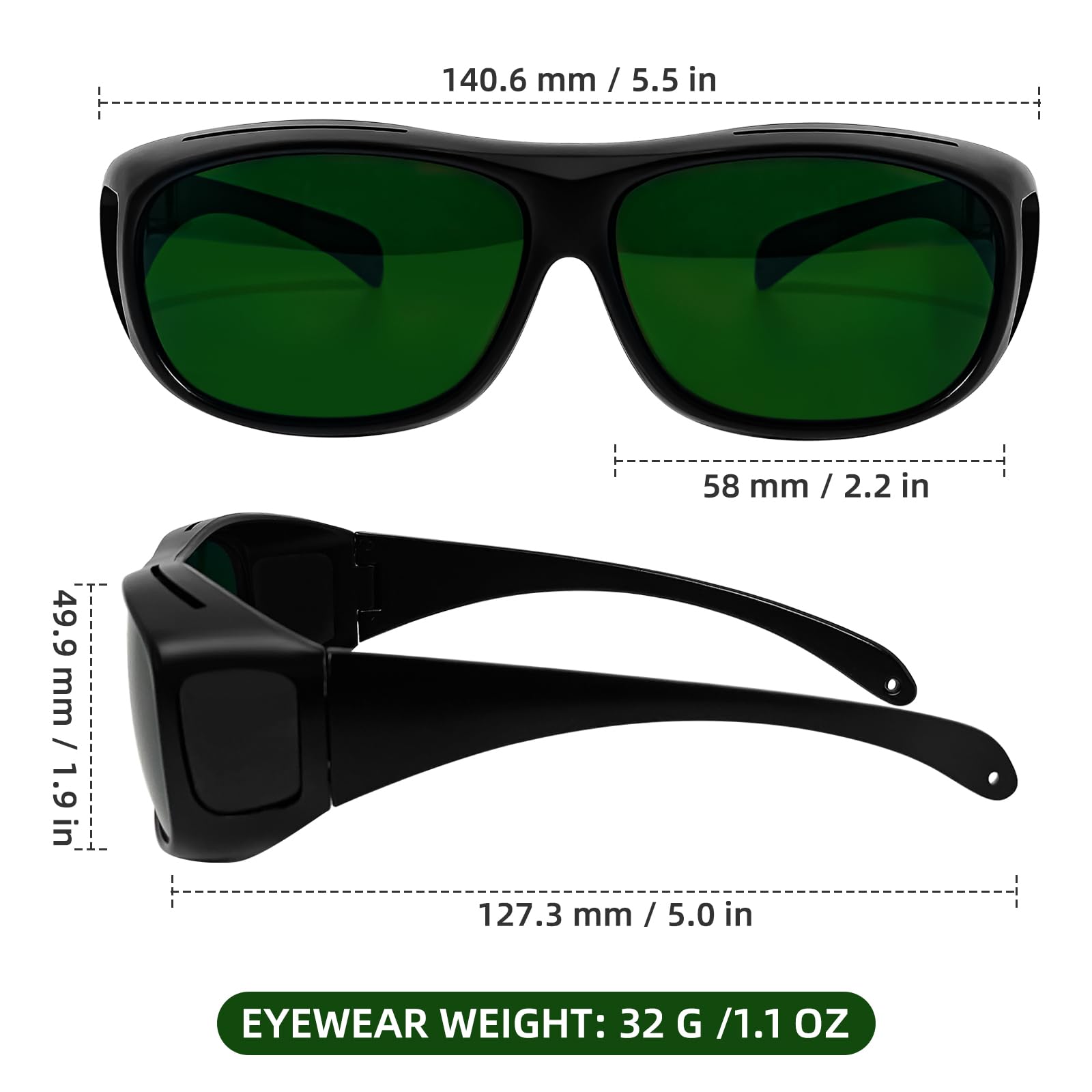 Gafas de soldadura envolventes para soldadura de gas, corte y molienda, gafas de seguridad, antirreflejos, antiimpacto, protección UV, 5-7 piezas