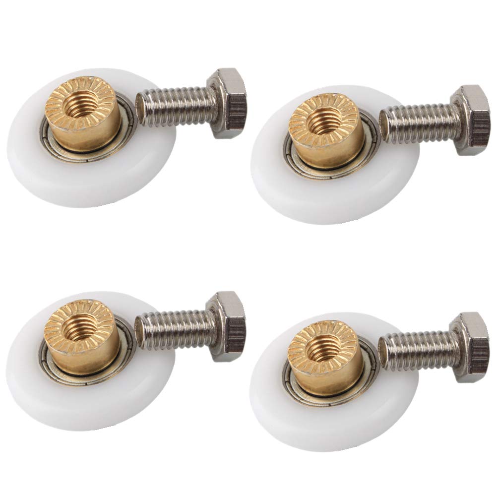 4 Sets 19mm Shower Door Wheel Runner Roller Enclosure Runners Shower Parts Shower Wheels with Screws