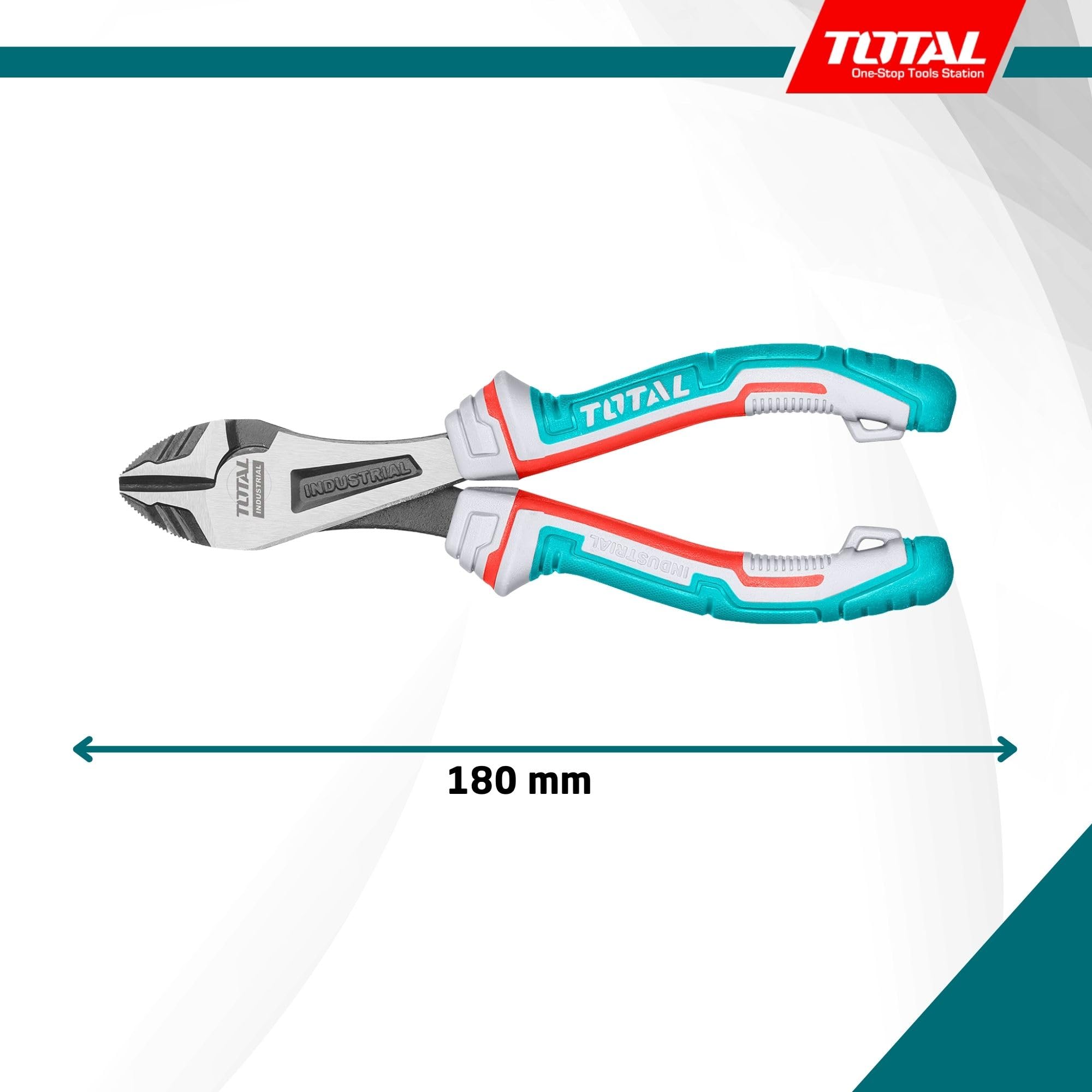 Total High leverage heavy-duty diagonal cutting pliers, 7