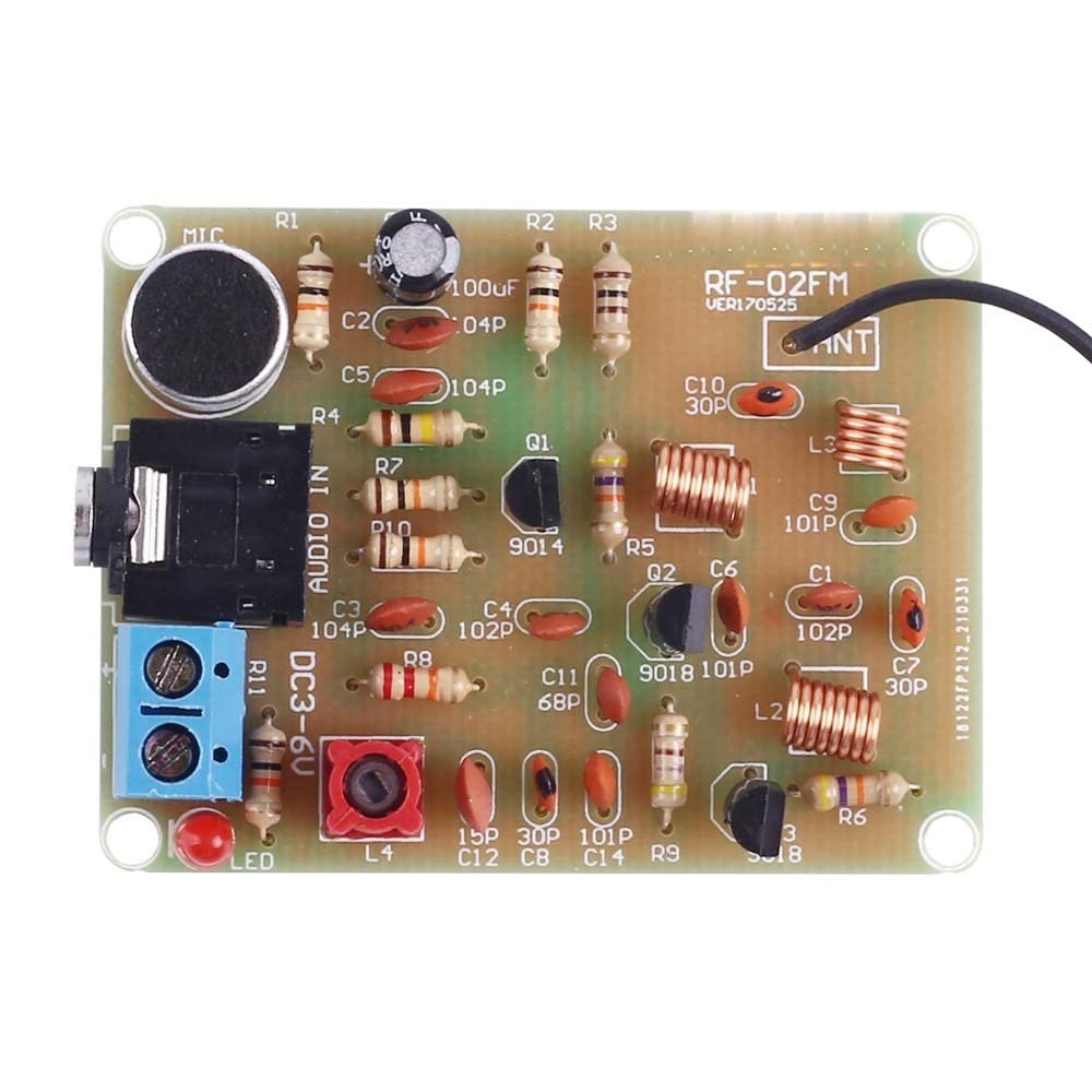 DC 3-6V Funksender DIY Kit 88-108MHz Frequenzmodulation Funkmikrofon Senderplatine