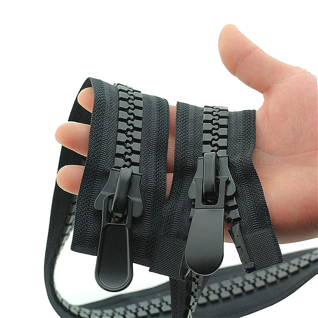 Cremalleras para coser， Cierres de cremallera de nailon con extremo cerrado, 1 cremallera abierta doble de resina de 20 piezas, cremalleras abiertas dobles de doble cabeza y doble cara, modelos grande