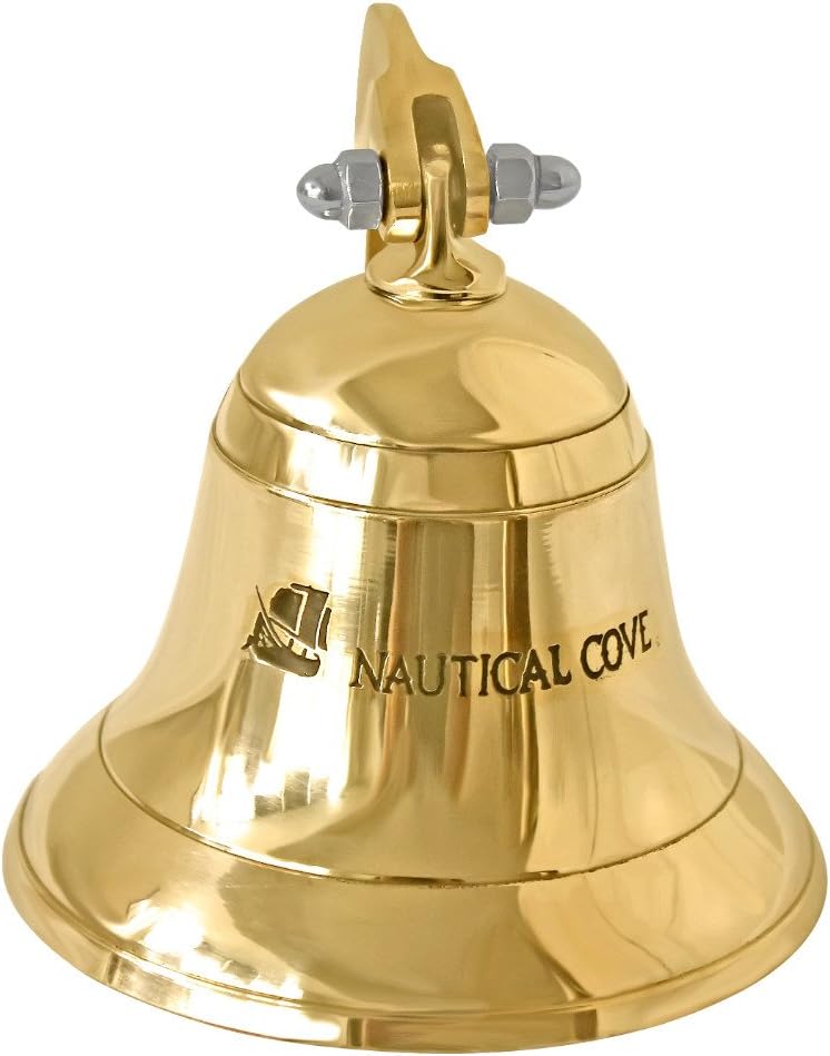 Nautical Cove Solid Brass Ships Bell 3.5" Tall and Wall Mountable - Clear Ring for Indoor and Outdoor Use