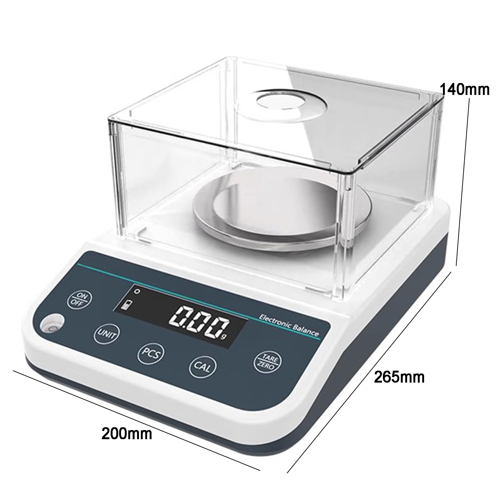 Balanza Analítica Electrónica, Báscula Digital De Laboratorio De Alta Precisión De 0,001 G, con Parabrisas, Plato De Pesaje De Acero Inoxidable, para Joyería, Laboratorio Científico