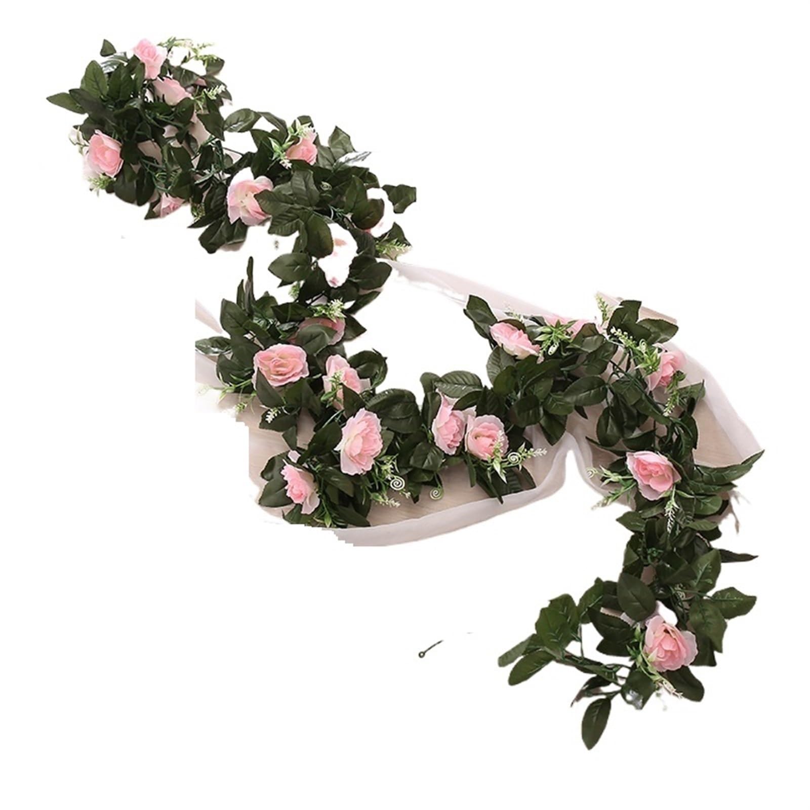 MNUvxzaewf Wall Christmas Rattan Fake Plants Leaves Garland Romantic Wedding Home Decoration(Pink)