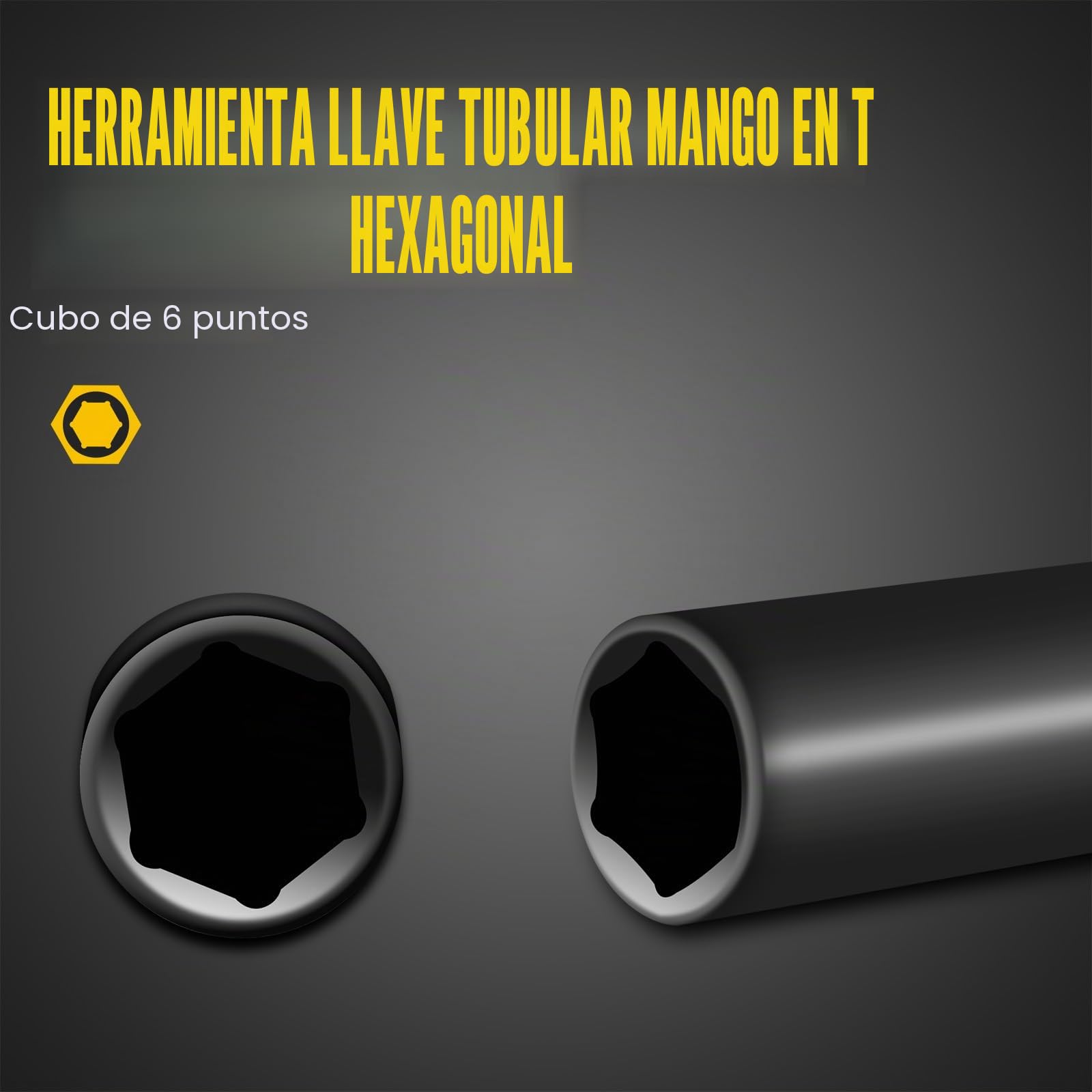 11 Piezas Juego de Llaves de Vaso Métricas de Mango en T 6 Puntos (6mm, 7mm, 8mm, 9mm, 10mm, 11mm, 12mm, 13mm, 15mm, 17mm, 19mm) Acero Cr-V, Vaso Hexagonal para Reparación de Motocicletas y Bicicletas