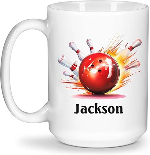 Novedad taza de porcelana de bolos personalizada, taza de té de cerámica de bolos regalos para entrenadores, fanáticos, tazas de café de bolos