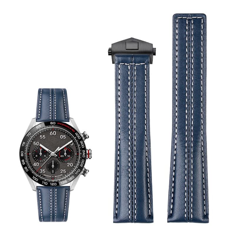 Bracelet montre 22mm en cuir véritable de vachette pour Carrera et Monaco