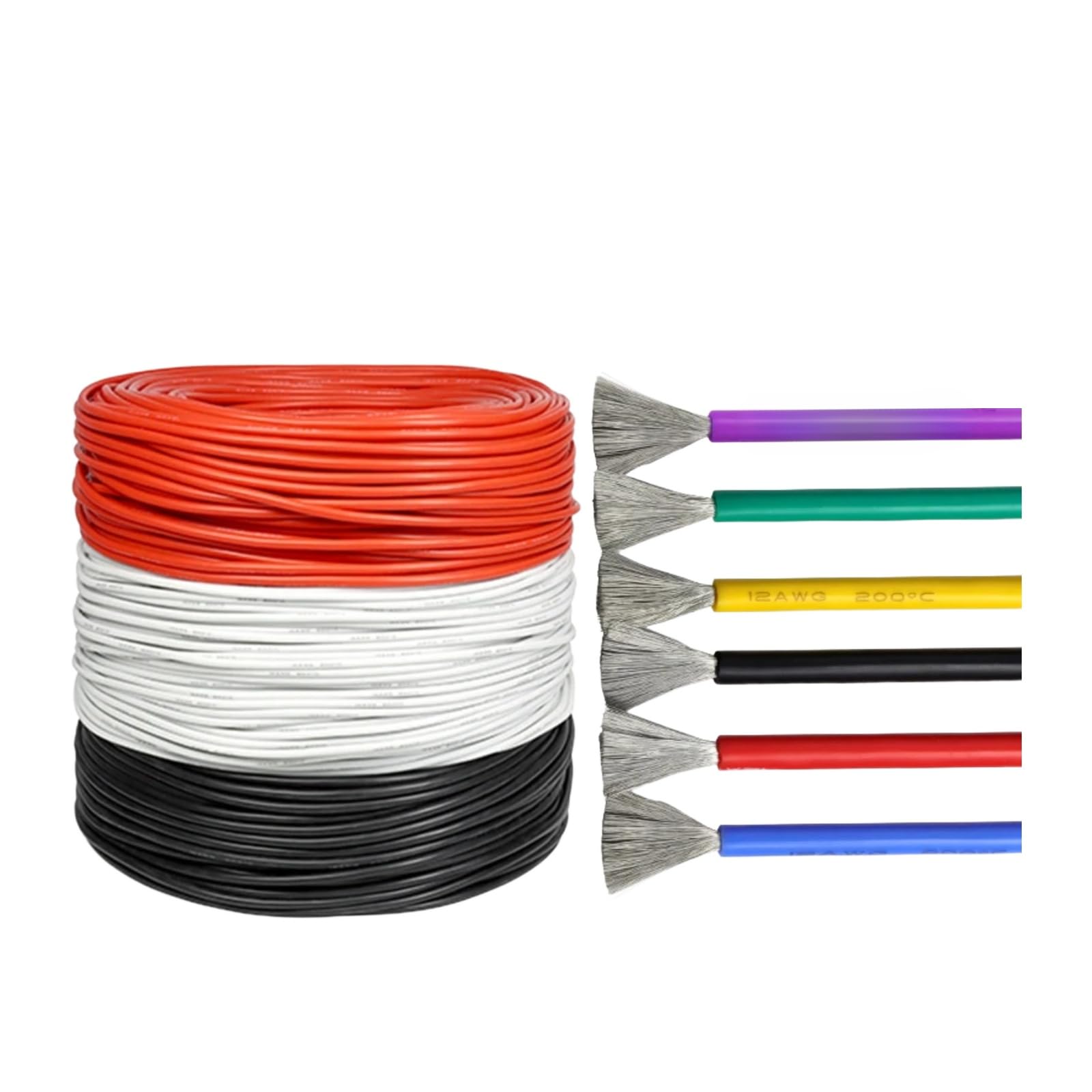 1 ~ 50 m Elastyczne kable silikonowe 28 26 24 22 20 18 16 15 14 13 12 10 AWG wysoka temperatura miękka miedź (WHITE; 1 metr; 10AWG)