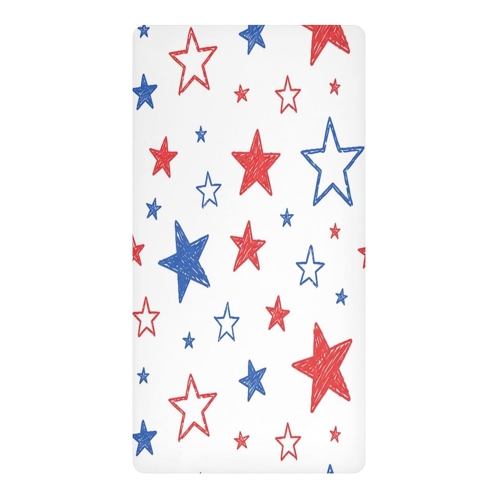 BOESI Patriotic Star Waterproof Crib Sheet,Fitted Mattress Protector