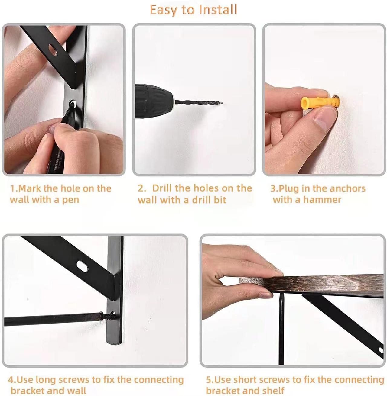 Buy 12 Inch Shelf Brackets, 6 Pack Heavy Duty L Brackets for Shelves