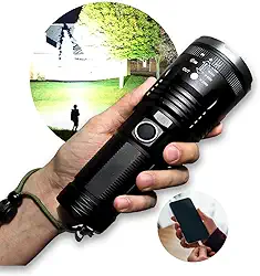 Lanterna Tática Sabre de Luz Mais Forte do Mundo - LED Militar Ultra Potente, 10000 Lumens, Resistente à Água, Compacta e Durável, Ideal para Defesa, Emergências e Atividades ao Ar Livre