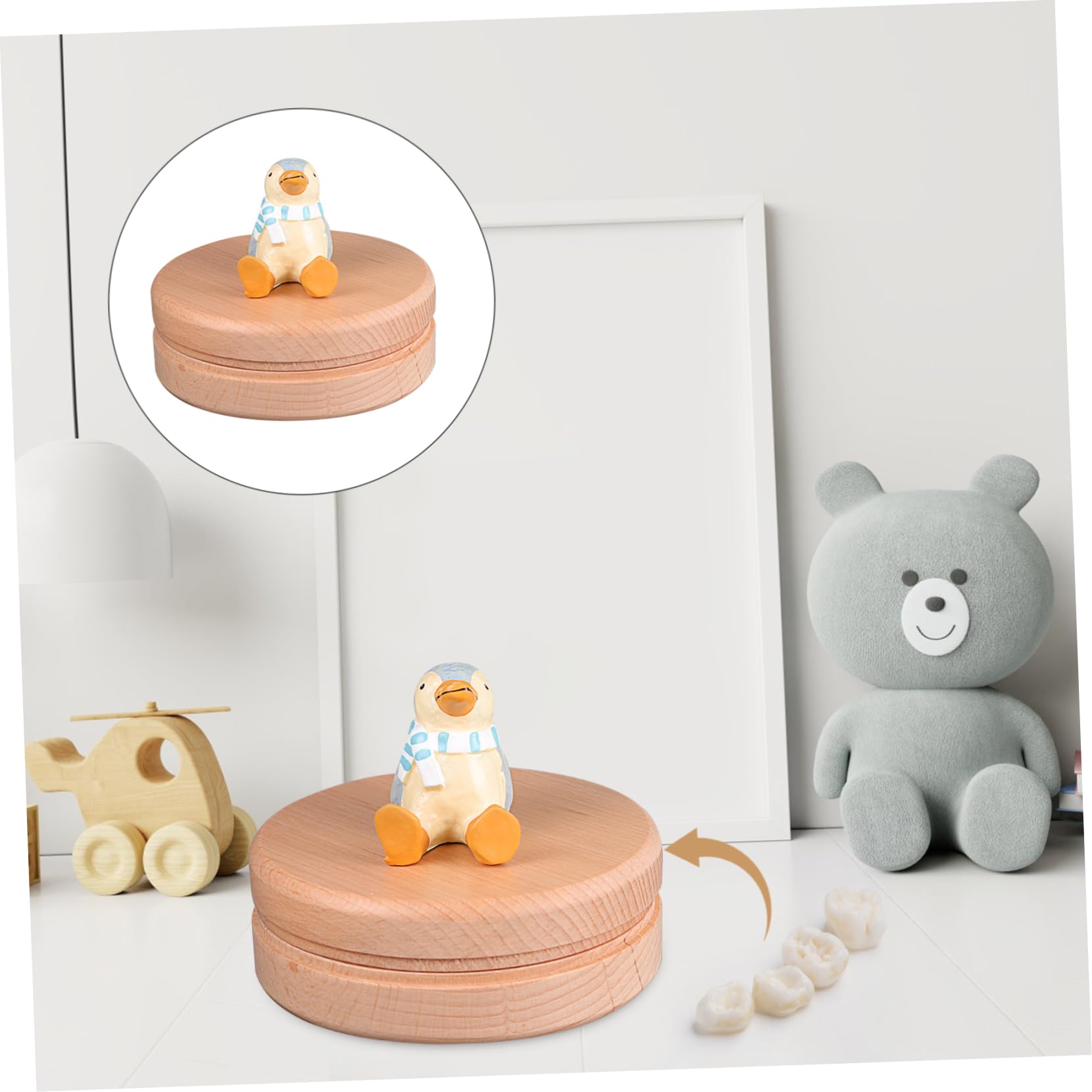 Caja de Recuerdos para Dientes de Leche en Madera de Haya | 1 Juego, Dibujos de Animales, Organizador Infantil para Cumpleaños y Navidad