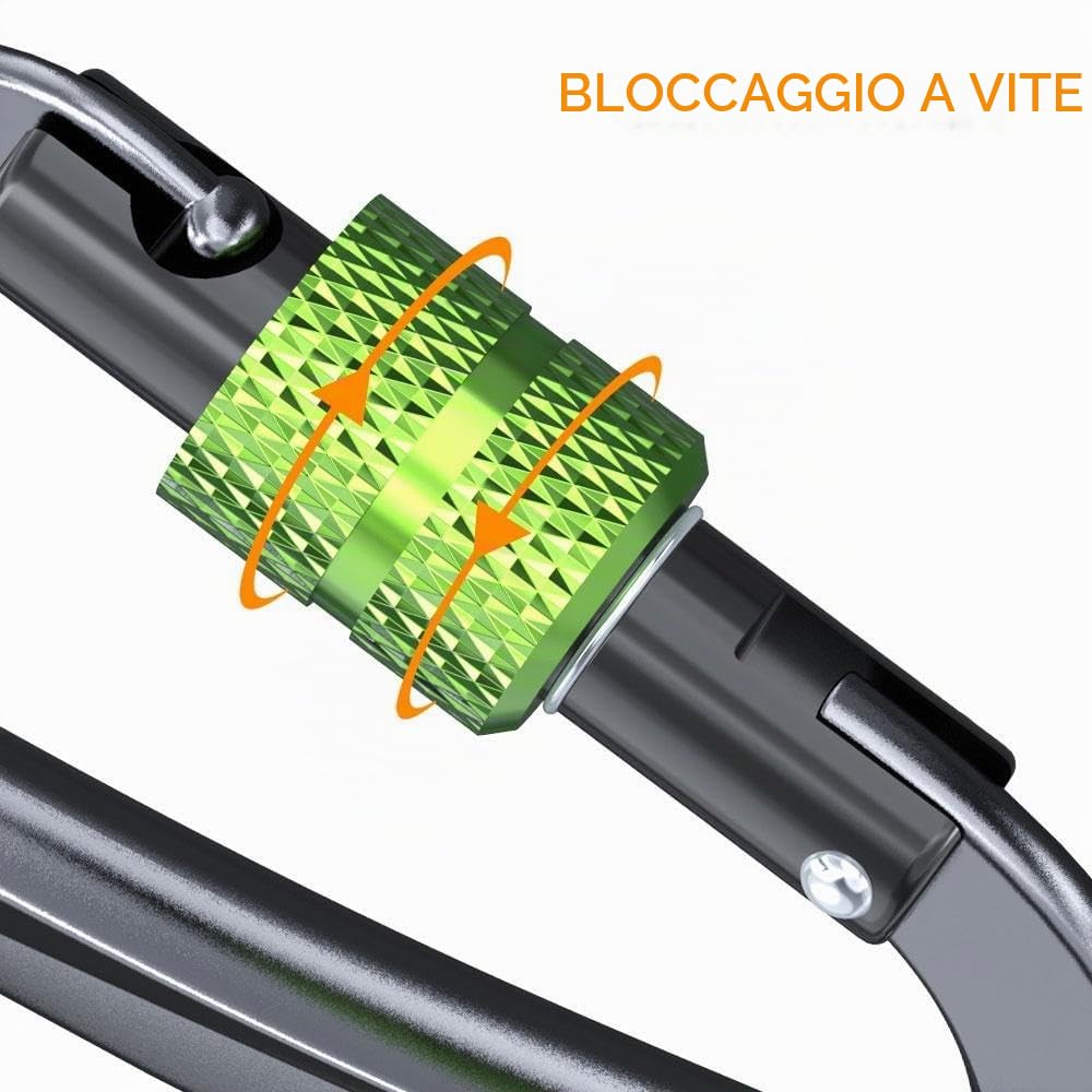 Brotree Moschettone a Vite Multiuso 12KN (1200 kg) Pesante Moschettoni Tipo D Alluminio per Amaca, Borse, Zaino, Campeggio, Altalena