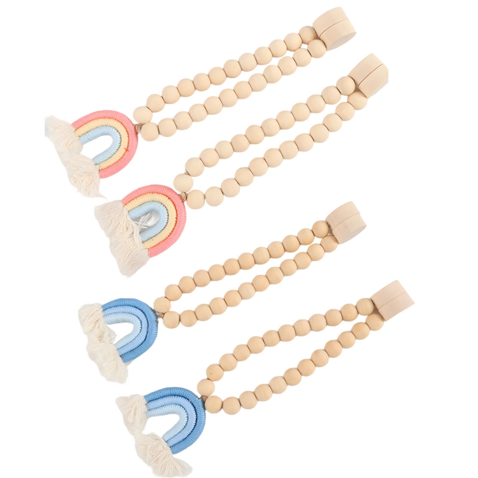 Alzapaños de cortina de arco iris de madera accesorios para cortinas de ventana y decoración boho