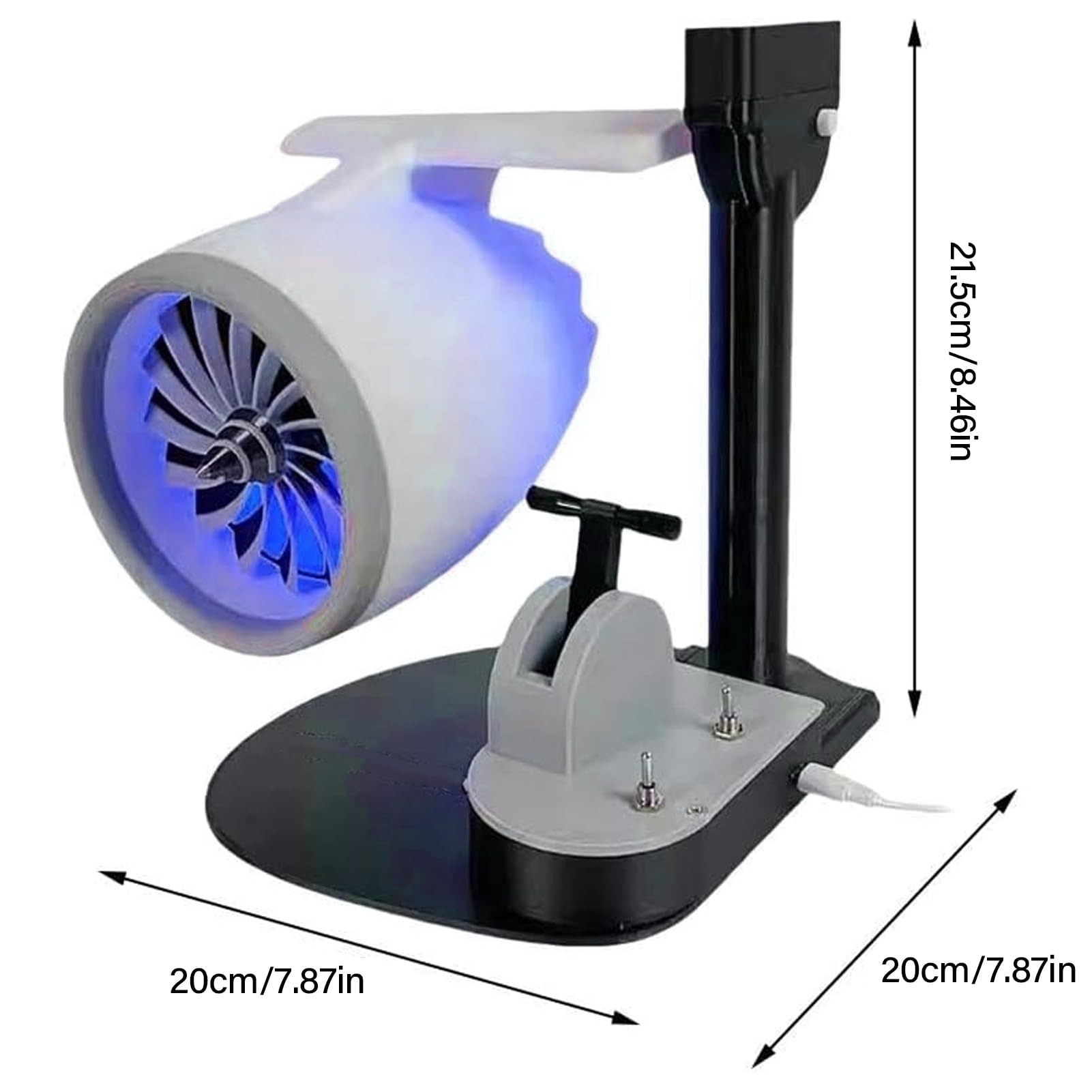 Generic Wentylator Biurkowy z Silnikiem Odrzutowym z regulacją Prędkości USB i Nawilżaczem do Salonu i Sypialni Innowacyjna pojemność 50 Ml (BLUE)