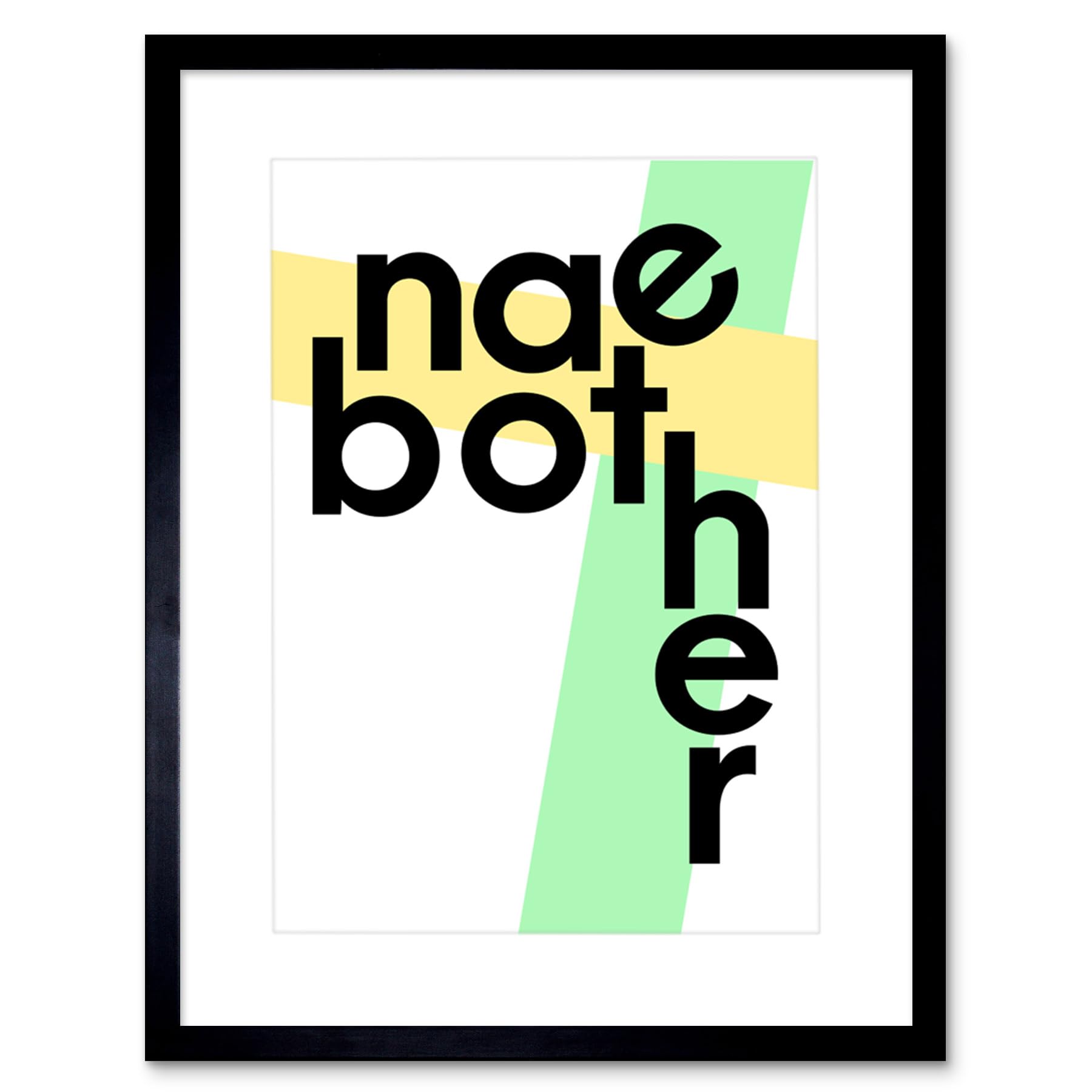 Wee Blue Coo Scottish Phrase Nae Bother No Problem Scotland Scots Framed Art Print