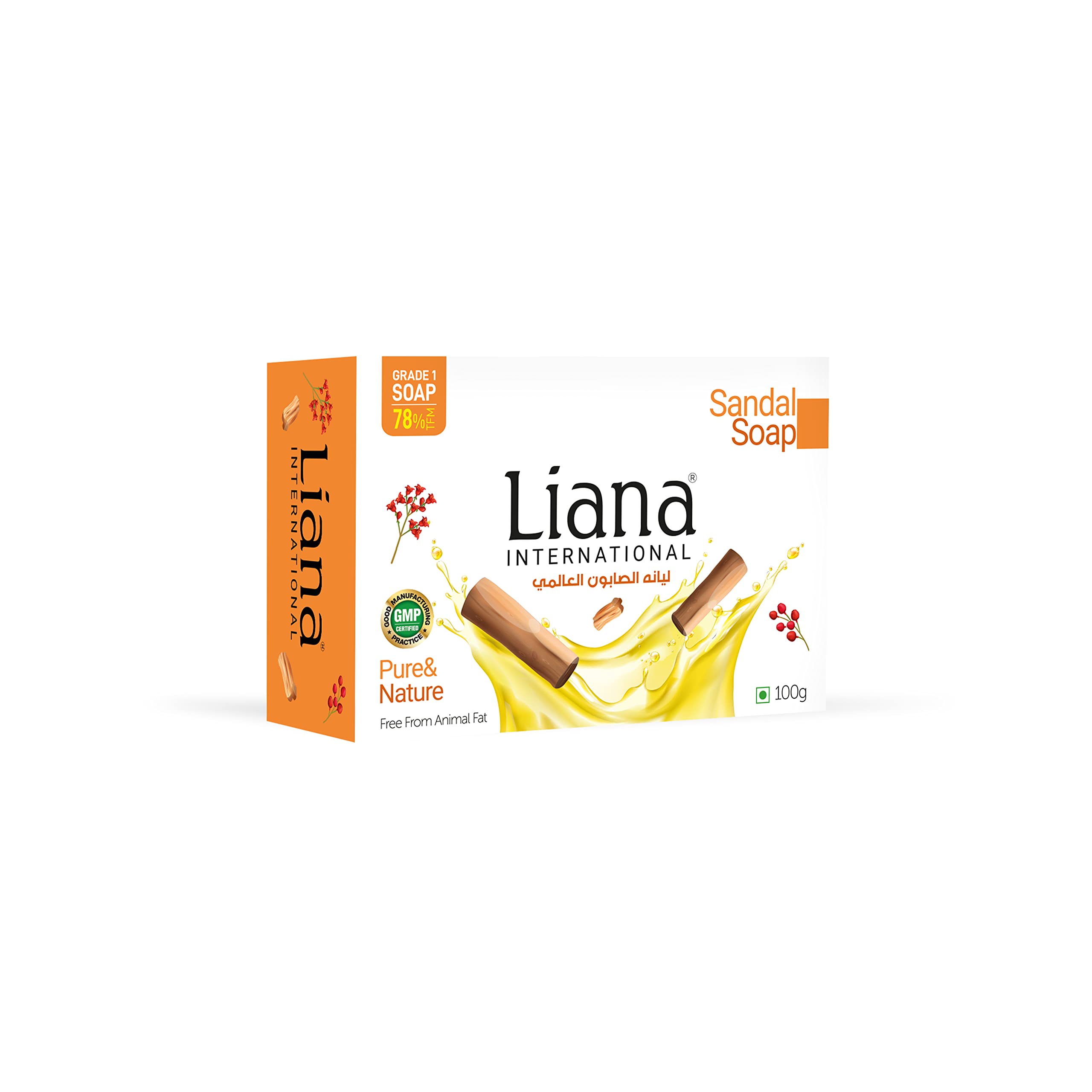 Liana International GRADE 1 Sandal Premium Beauty Soap 100gm Pack of 5