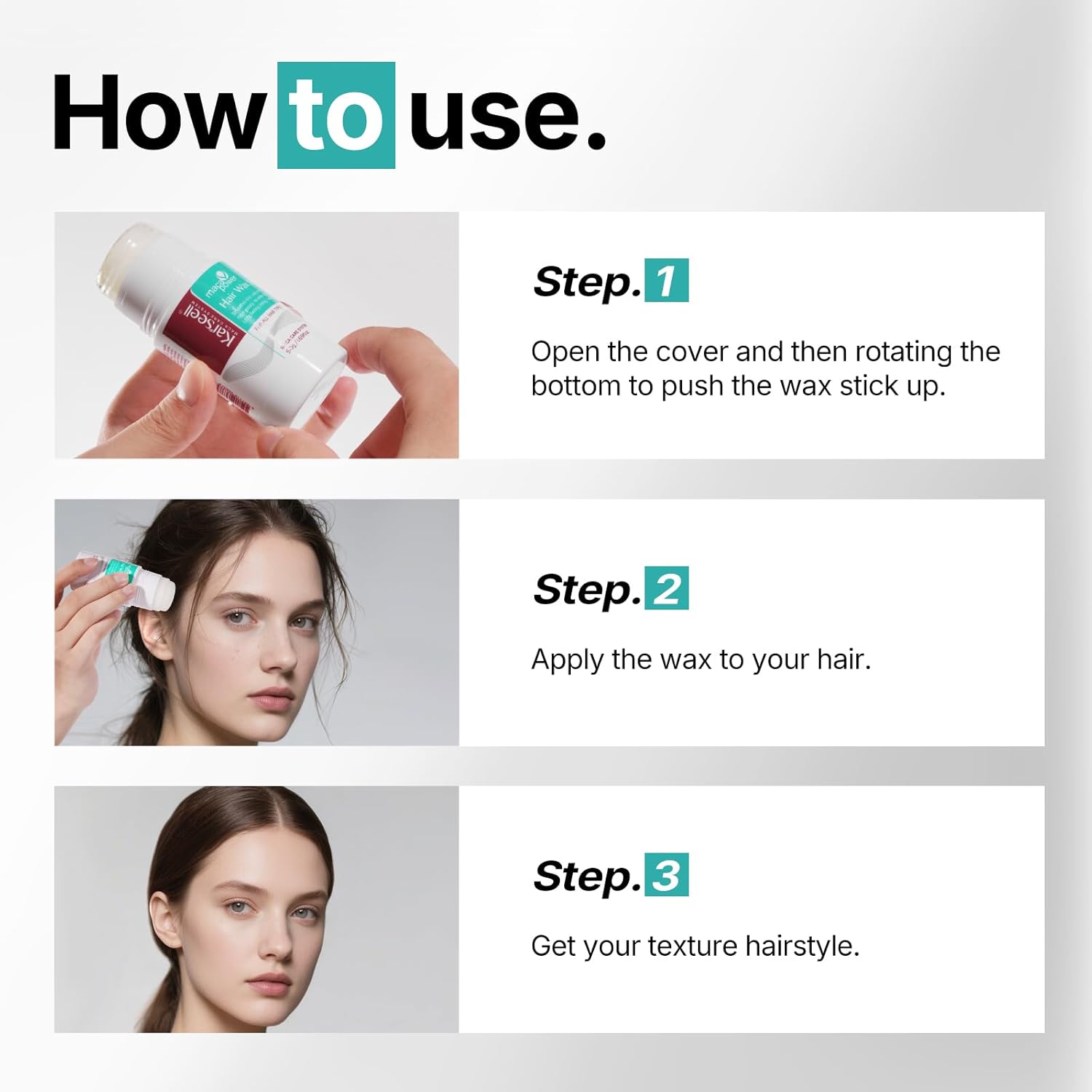 Karseell Hair Wax Stick, Hair-Styling Waxes, Long-Lasting Matte Finish for Hair Flyaway Control and Styling Pomade 50g - Image 5