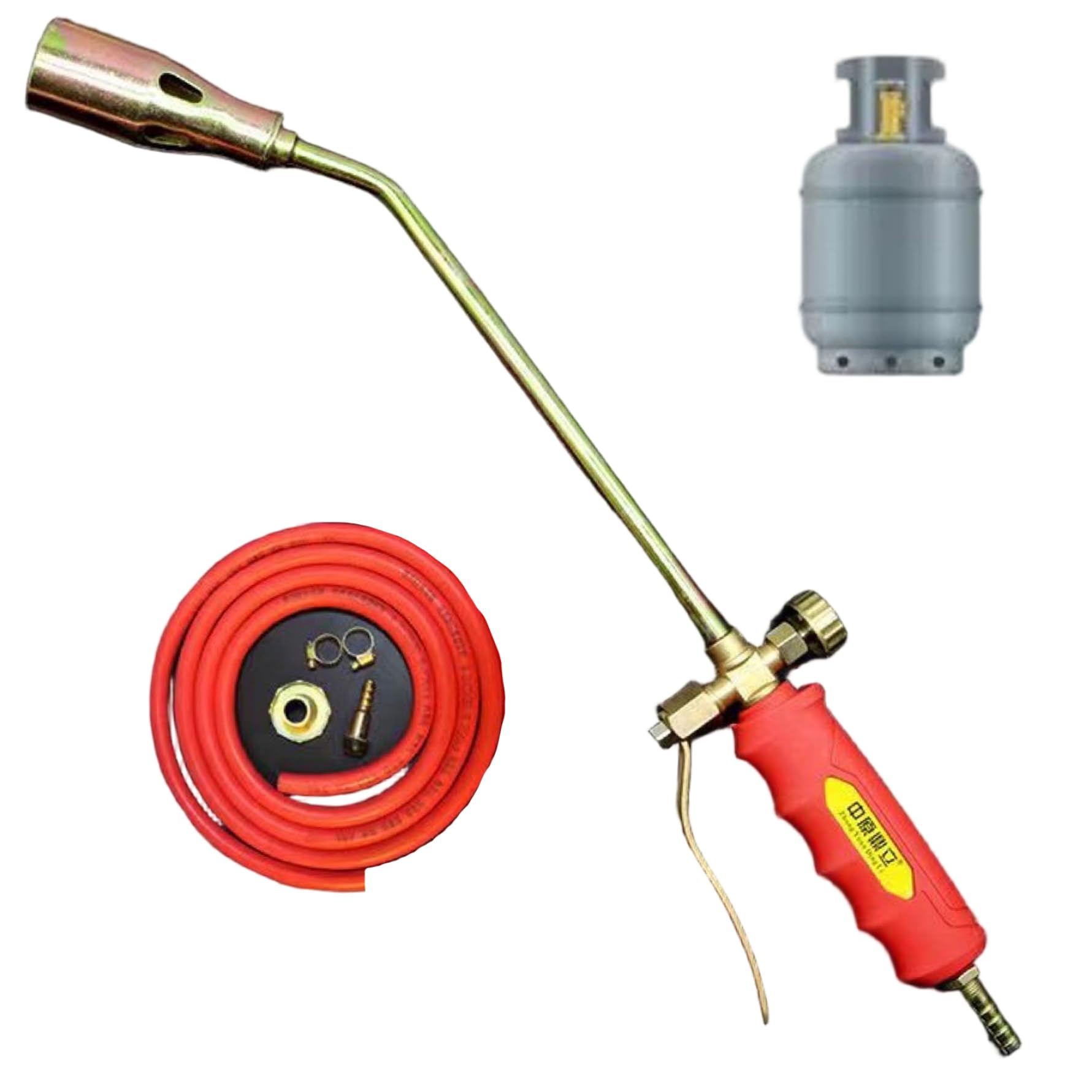 Brûleur de mauvaises herbes, torche portable au propane Biswitch avec tuyau de 2 m et poignée antidérapante pour jardin, bois, glace, neige, route