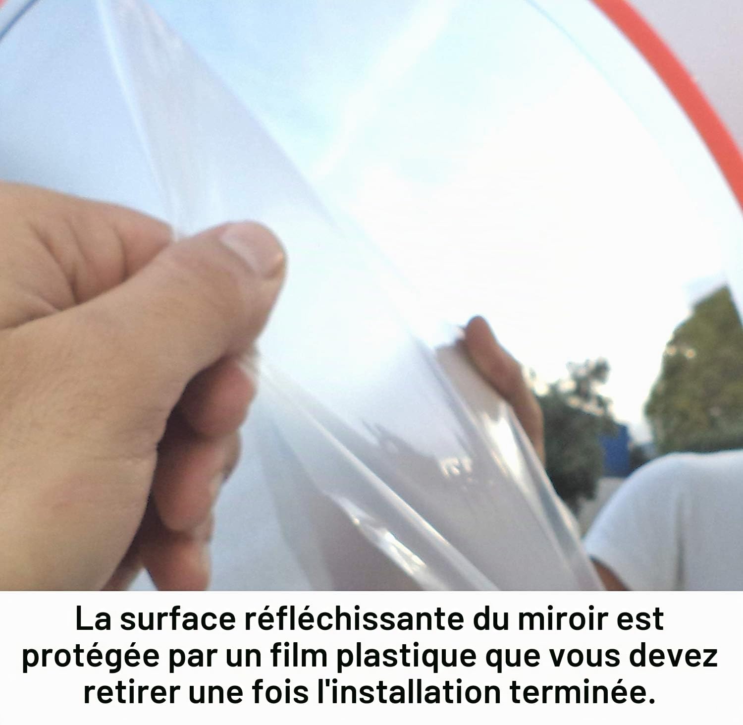 JCM-45i Miroir convexe de la circulation, incassable, diamètre 45cm, pour la sécurité routière et de la sécurité du magasin avec support de fixation murale réglable.
