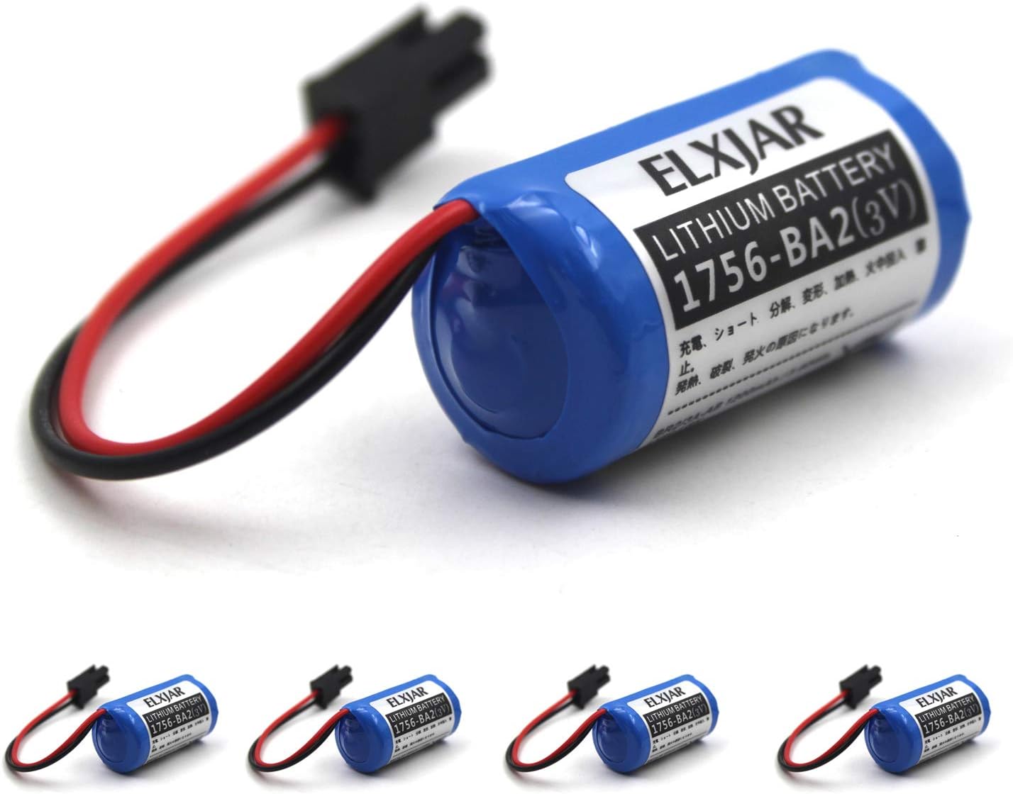 elxjar (5-Pack) 3V 1200mAh Replacement Battery for Allen Bradley AB 1756-L1 1756-BA2 BR2/3A-AB, PLC Control Systems 1746-BAS 1756-L1M1 1771 1785-L40B Series