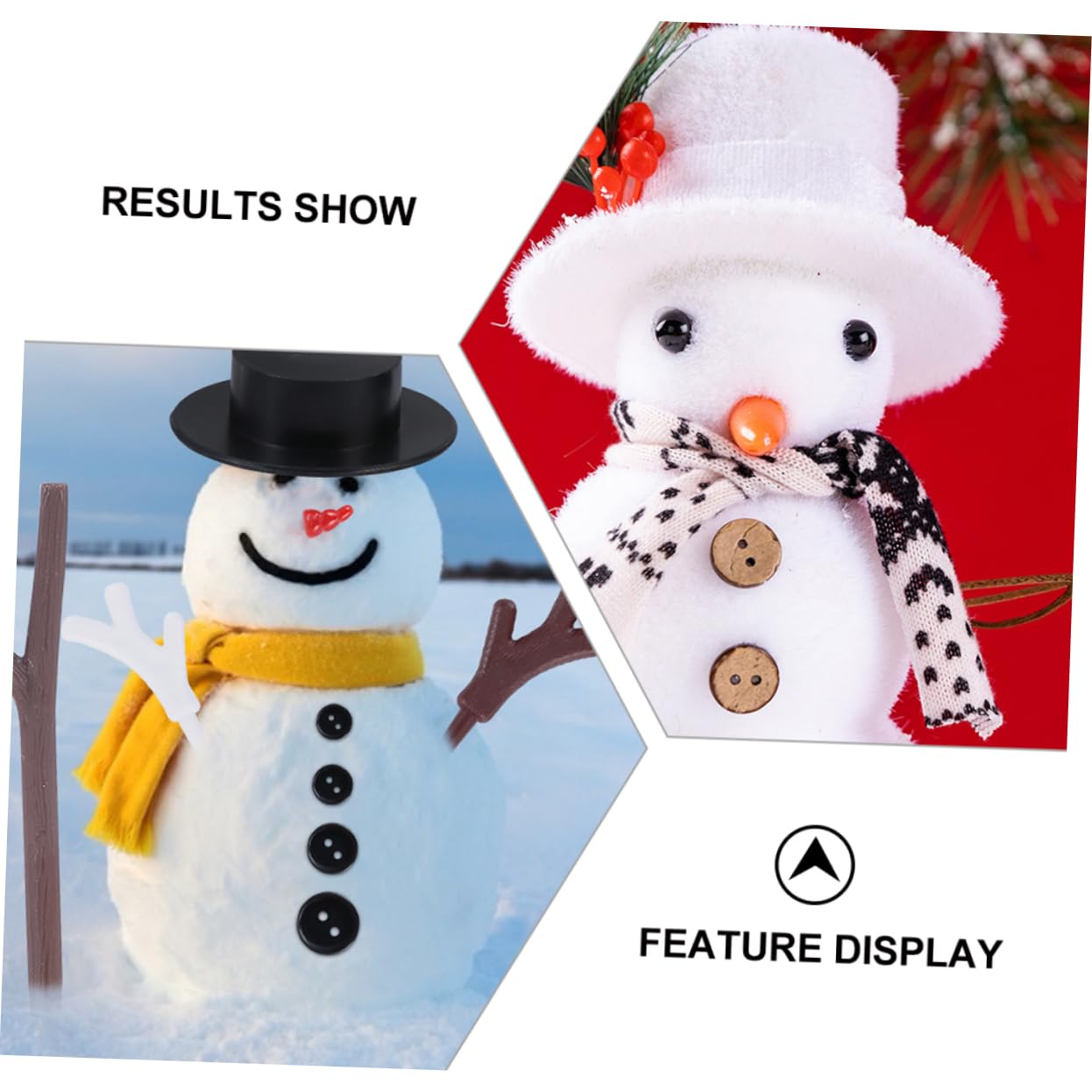 Amosfun 3 Sätze Handgefertigte Accessoires Schneemann Schwarze Zylinder Schneemann-schaltflächen DIY Zubehör Handgefertigte -zubehör Plastik 302 Stück * 3