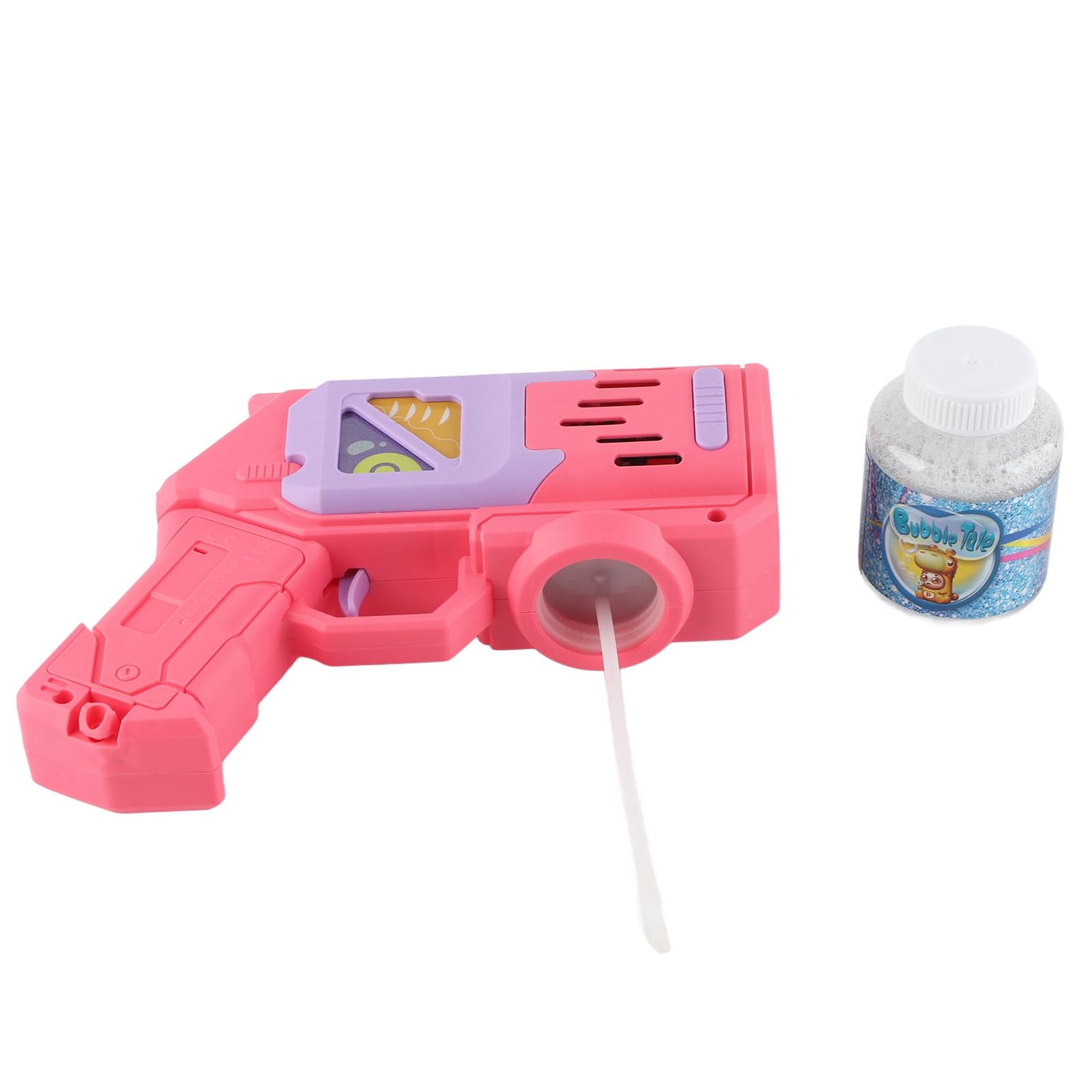 Tnfeeon Seifenblasenmaschine Seifenblasenmaschine LED Blitz Automatisch Starker Motor Auslaufsicher mit Seifenflüssigkeit (Rosa)