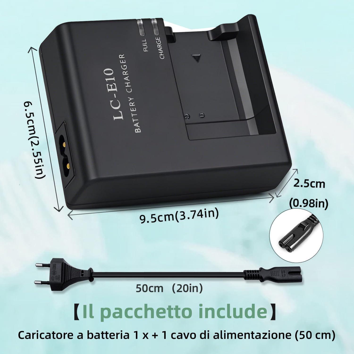 LC-E10 LC-E10C Caricabatterie per batteria per fotocamera Applies to LP-E10 batterie compatibile con Canon EOS Rebel T3 T5 T6 T7 T100 Kiss X50 X70 X80 X90 1100D 1200D 1300D 1500D 4000D fotoc