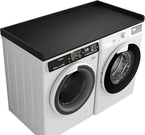 Kaboon Lavadora secadora solo encimera, encimera de melamina con rieles de borde, 27.5 pulgadas de profundidad x 54 pulgadas de ancho, organización