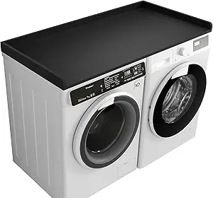 Kaboon Washer Dryer Countertop Only, Melamine Countertop with Edge Rails - 27.5" Depth x 54" Width Laundry Room Organization, Black