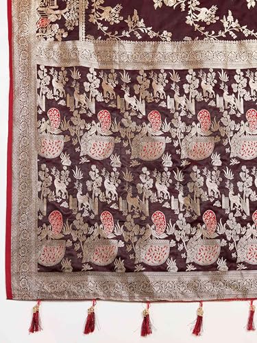 MUNIR red soft silk saree in soft silk – image 4