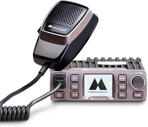 Midland M30 CB Radio Advanced Car Multimedia Multi-band Transceiver, with Bluetooth WA Connection, 6 Programmable keys, Dual Watch, Automatic Switch-On, Internal SWR meter