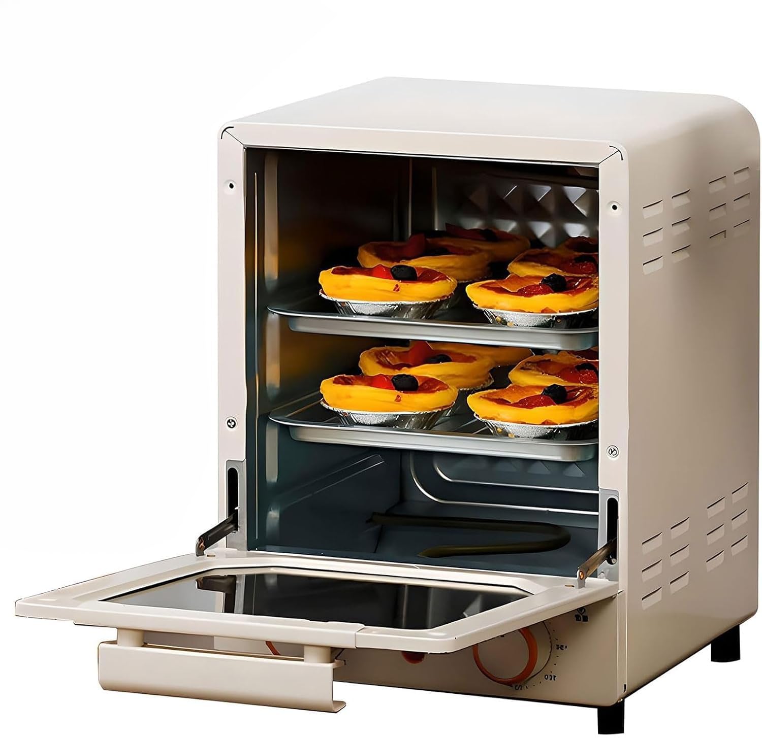 Horno Vertical Compacto 15L con Puerta de Vidrio Transparente, Control de Temperatura Ajustable, Temporizador 60 Minutos, 235x240x315mm, Don Feliz