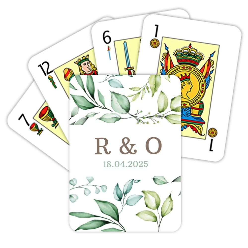 Wanapix | Baraja Española Personalizada | Juego de Naipes con tu Foto por una Cara | Juego de 48 Cartas con Espadas, OROS, Copas y Bastos | Flowers