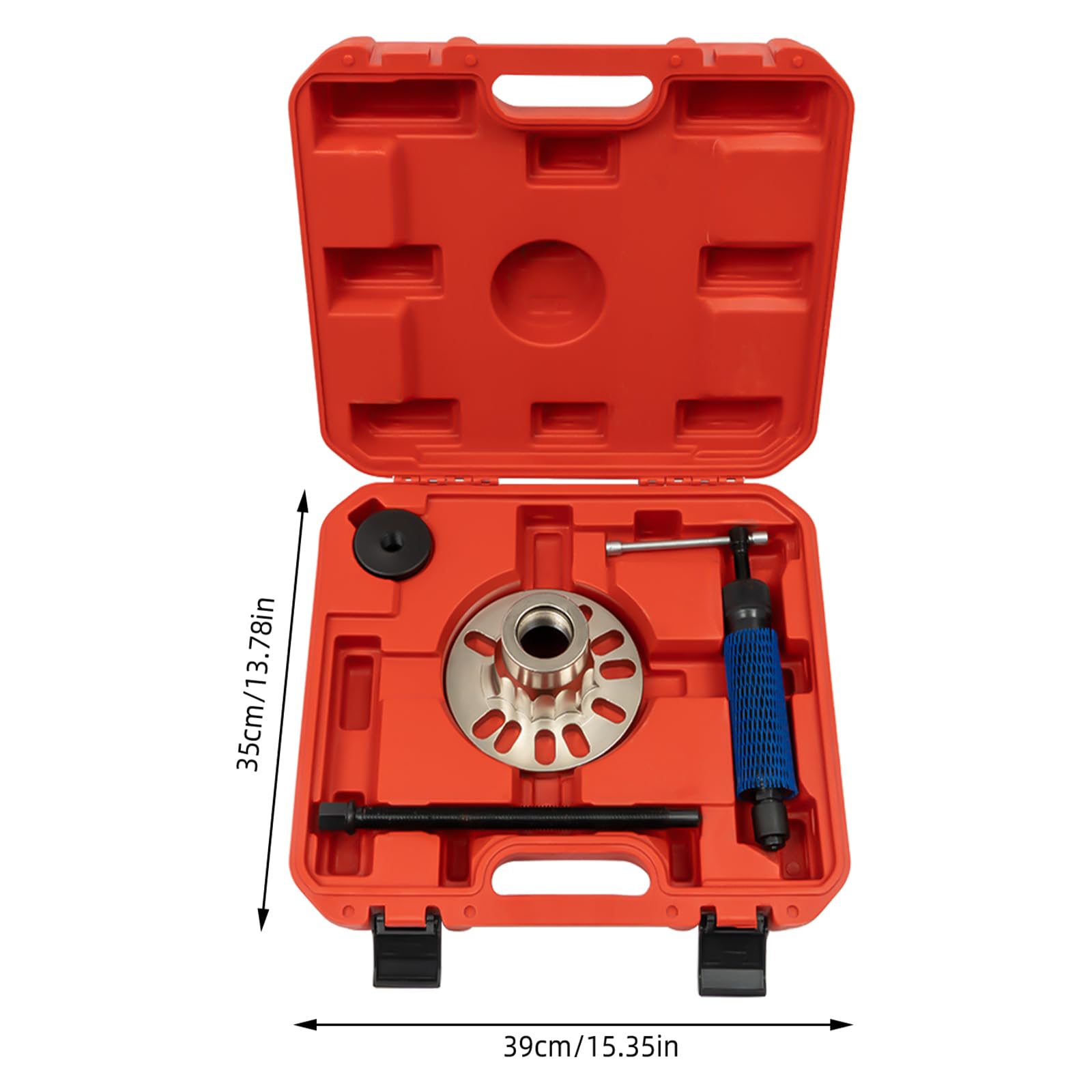 10T Idraulico Mozzo Ruota estrattore Strumento per mozzi Ruota a 4 o 5 Fori con Un Cerchio di 96 – 125 mm Albero di Trasmissione Idraulico Strumento (Rosso)