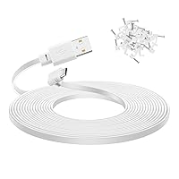 Vista 1 de Cable de extensión de 30 pies para cámara WYZE Cam Pan V3, cable de alimentación micro a USB de 90 grados para cámara de seguridad para el hogar Cam