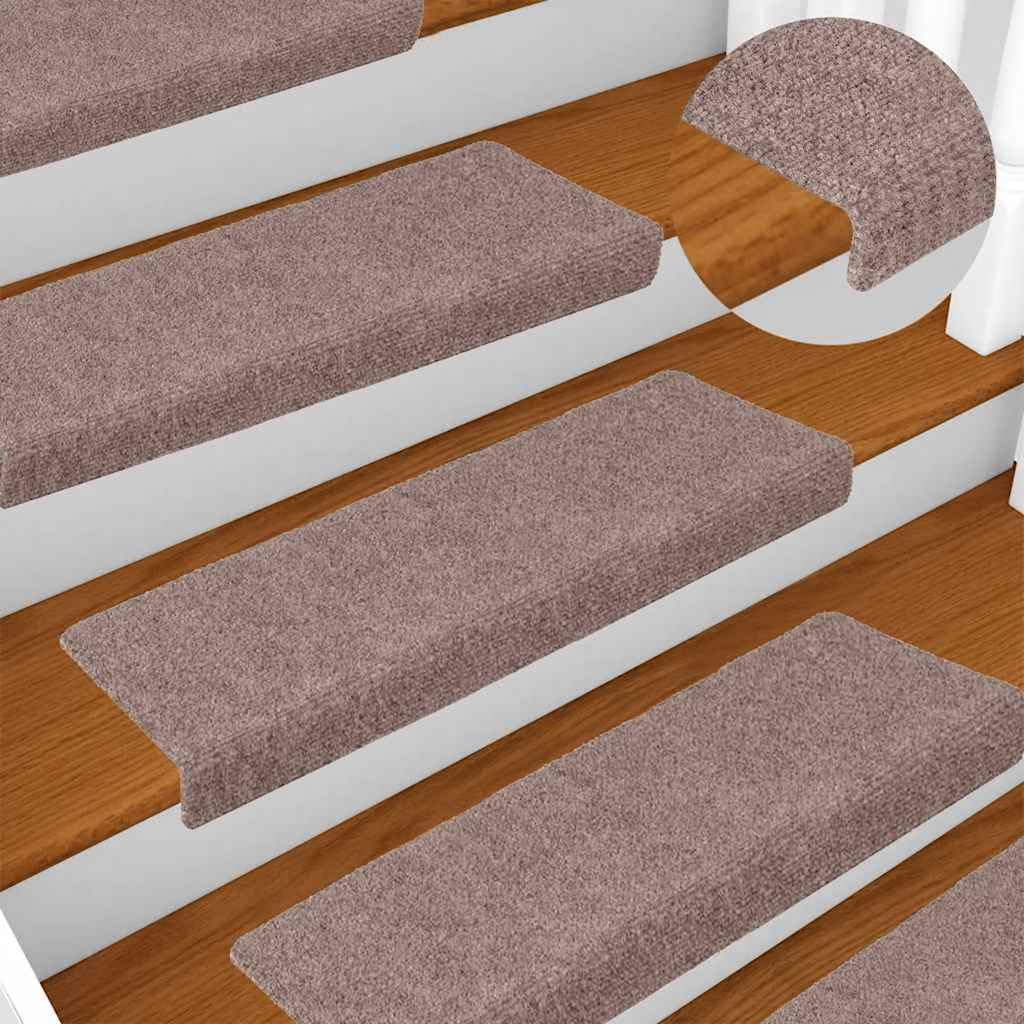Alfombrillas autoadhesivas para escalones, color crema, 65 x 21 x 4 cm, 30 unidades, polipropileno, diseño moderno, resistente y lavable, para salón, pasillo, dormitorio