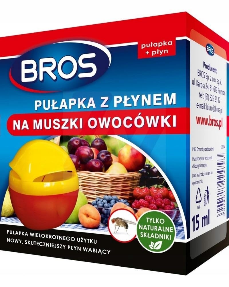 Bros Reusable Fruit Fly Trap with Liquids