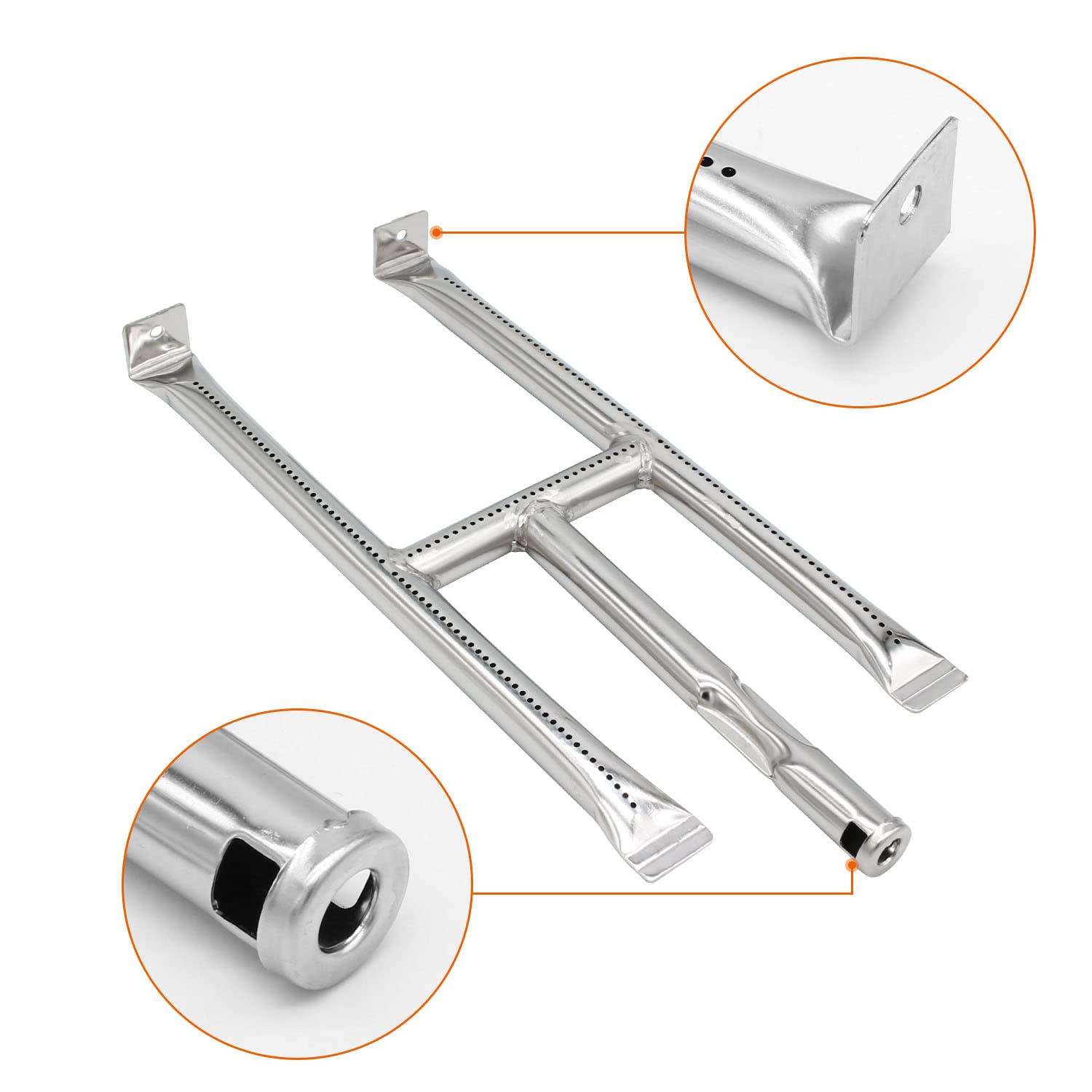 TAILGRILLER Burner Tube Set for Blackstone 22 Inch Table Top Griddle, Set of 2 Stainless Steel Grill Burner Tubes with Screws