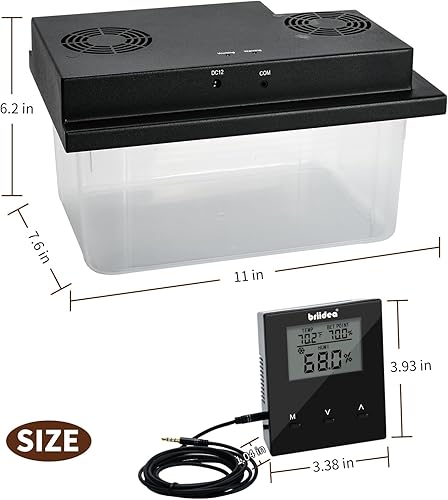 Miniatura 4 de Briidea Humidificadores eléctricos para gabinete (10-50 pies cúbicos), 30% HR  80% RH valores de ajuste de humedad, temperatura y humedad de