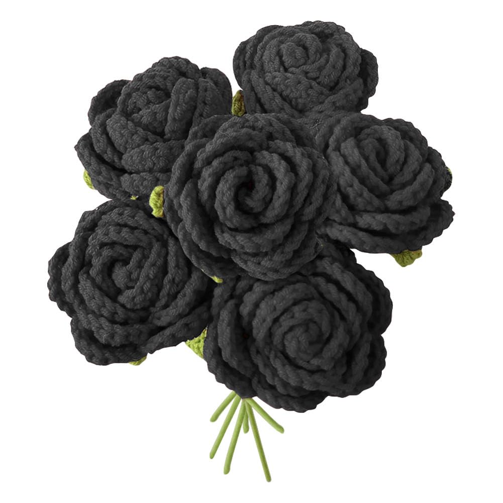 Amazon.com: JOONOR 6PCS Hand-Woven Roses,Crochet Rose Flower